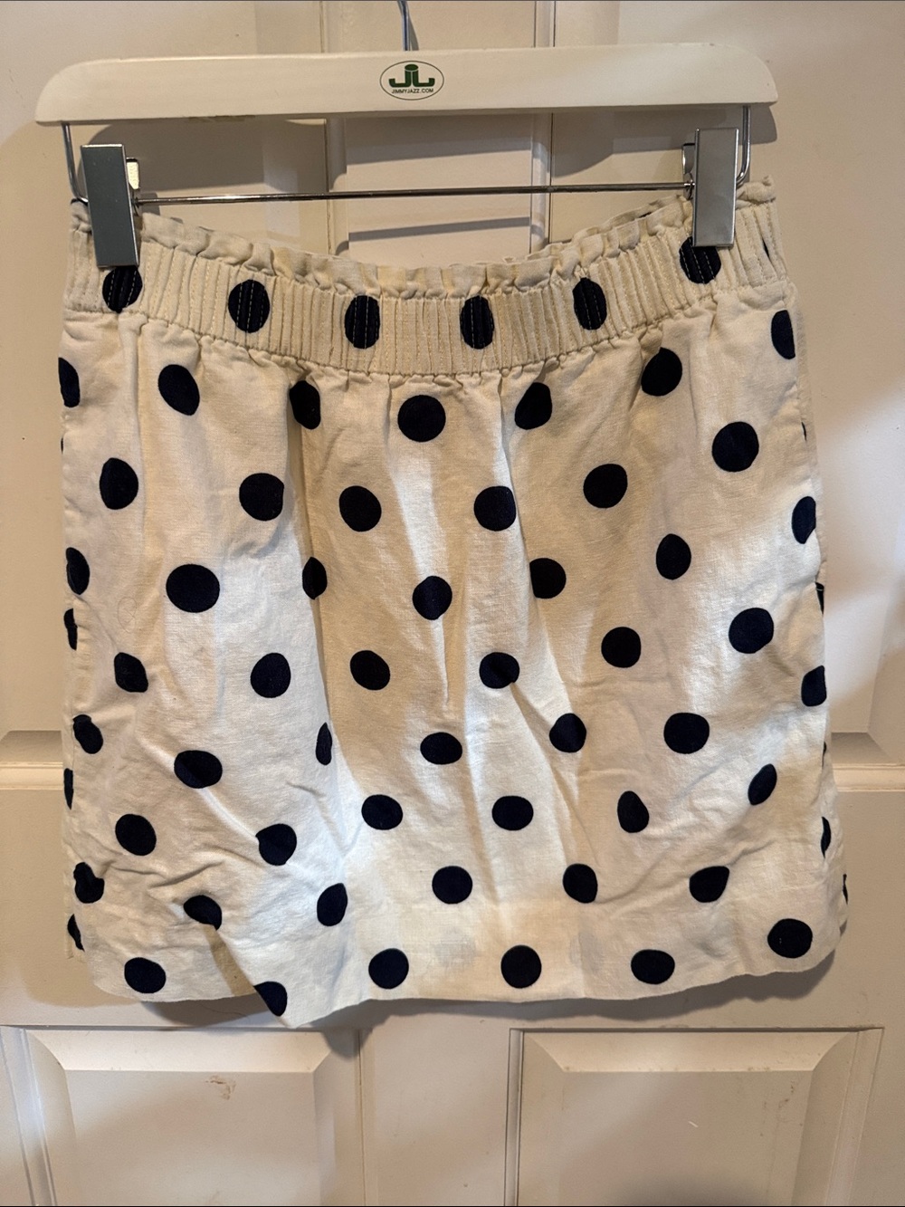 J. Crew Cream and Black Polka Dot Skirt